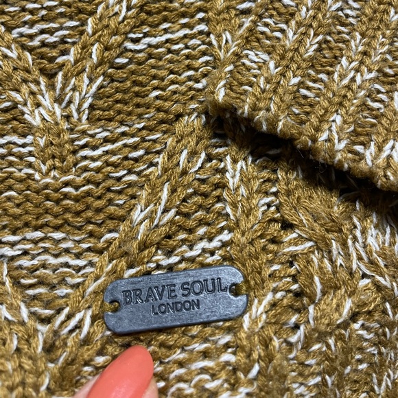 Men’s Wool Blend Chunky Cable Knit Crewneck Sweater M - Picture 3 of 6